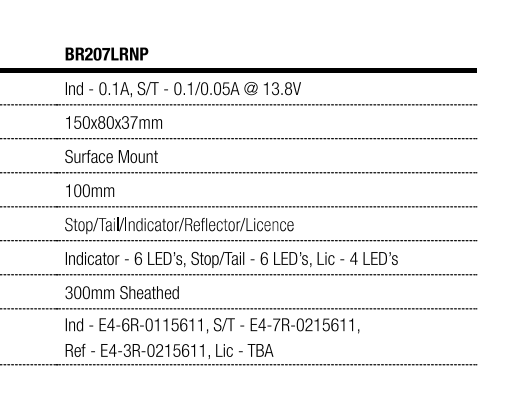 Roadvision LED Rear Combination Lamp Kit 12V Stop/Tail/Ind/Ref/Lic Surface Mount 150x 80mmTwin Pack with License