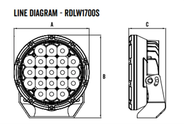 Roadvision Pair 7 Inch  LED Driving Spotlights 11-32vDC IP68 Spot Beam Covers