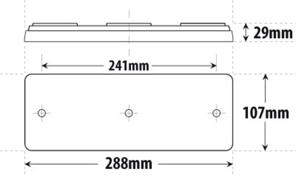 Roadvision LED Rear Combination Lamp 10-30V Stop/Tail/Ind/Rev IP67 Surface Mount 288x107mm - 5 years warranty