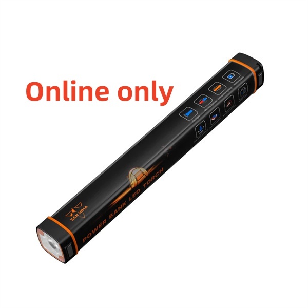 San Hima LED Torch Light Large Power Bank Flashlight Lithium USB Rechargeable - 1 Year Warranty