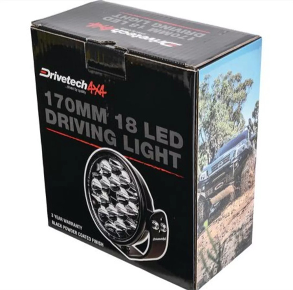 Drivetech 90 Watt 7 Inch Cree LED Round Driving Lamp, Drivetech 7" LED Driving Light