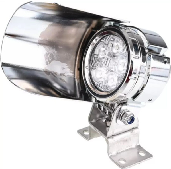 LED Truck Mirror Light with Shield 12v 24v Loading Light - Mirror Mount Chrome OEX