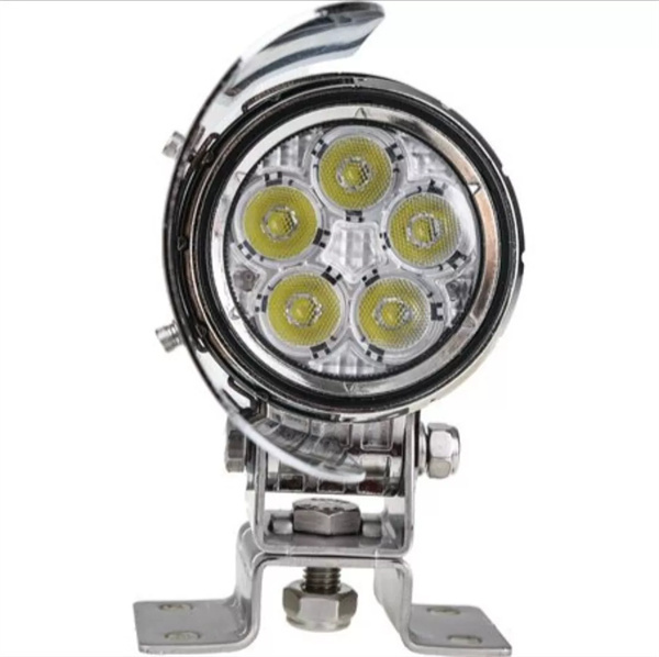 LED Truck Mirror Light with Shield 12v 24v Loading Light - Mirror Mount Chrome OEX