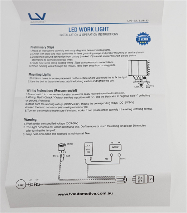 Curved LED Work Light 120 Degree Ultra Wide Flood Beam 9-36V 9500LM IP69K - 2 years warranty