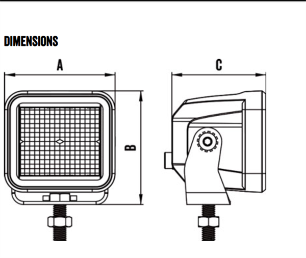 Roadvision LED Work Light Square 10-30V 4x4W 18W 551lm Flood Beam IP67 Amber - 5 Years Warranty