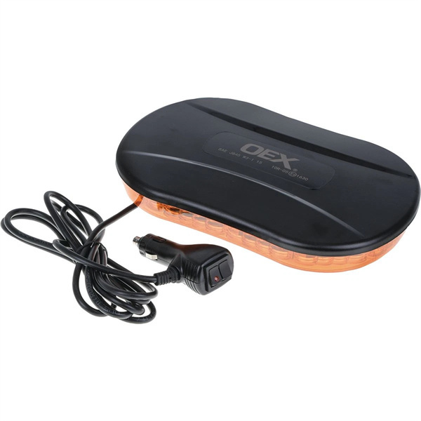 OEX 12/24V Low Profile Minibar Amber LED Amber Lens Magnetic Mount IP67