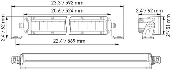 Hella 20 Inch Slim Lightbar Pencil Beam10-30V 5700K IP69K Black Magic Tough - 6000Lumens