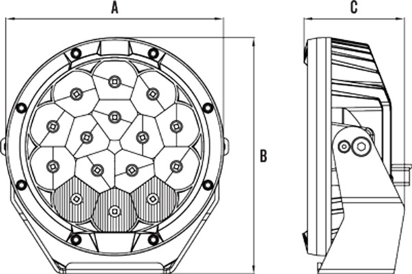 Roadvision LED Driving Light Set 7in DLE 11-32V 15x5W 75W 8000lm IP68 Combo Beam + Covers Pair