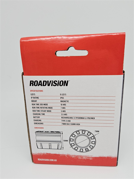 Roadvision Rechargeable LED Micro SOS Emergency Warning Beacon - Magnetic mount Rotating IP65