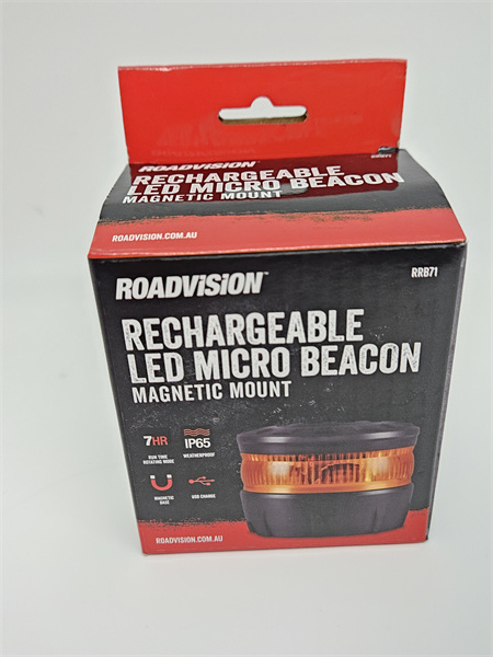 Roadvision Rechargeable LED Micro SOS Emergency Warning Beacon - Magnetic mount Rotating IP65