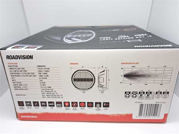 Roadvision LED Driving Light 8" Stealth 9-32V with DRL 132W Combo Beam 7937LM 6000K IP67