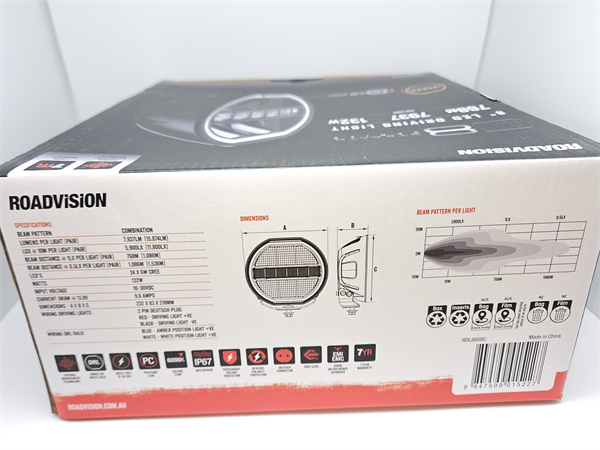 Roadvision LED Driving Light 8" Stealth 9-32V with DRL 132W Combo Beam 7937LM 6000K IP67