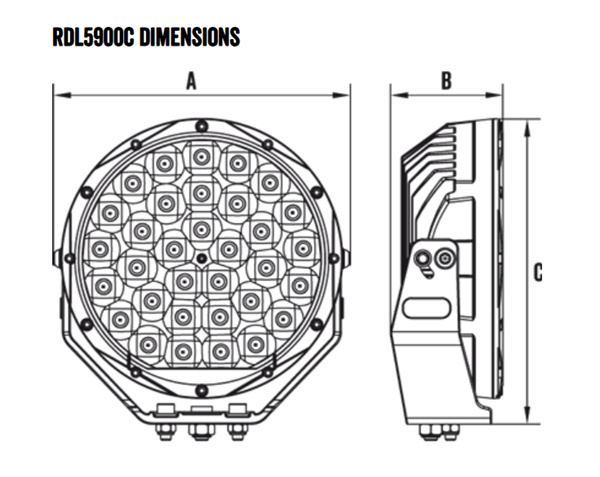 Roadvision 9" LED Driving Light DX2 Series 9-32V 150W 6578lm IP68 Combo Beam - 7 Years Warranty