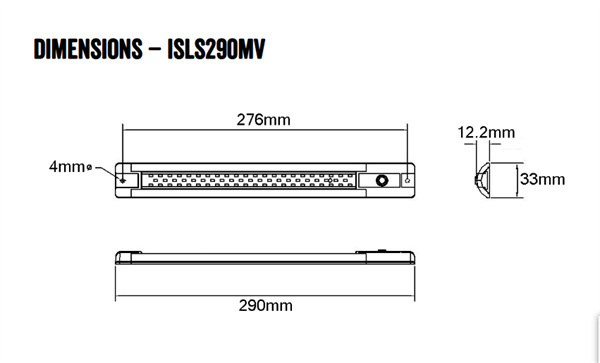 Roadvision LED Interior Strip Lamp 10-30V Amber/White with Switch 290mm IP67 - 5 Years Warranty