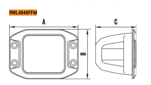 Roadvision 40W LED Work Light 110° Flood Beam 10-30V 3016lm Flush Mount IP67 - 5 Years Warranty