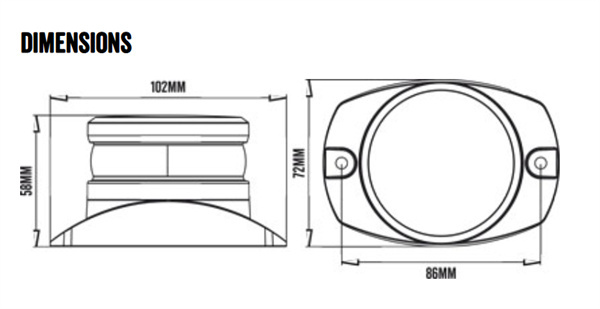 Roadvision LED Beacon Micro Revolver 10-30V Amber Fixed Mount 6 Function SAE Class 2 - 5 Years Warranty