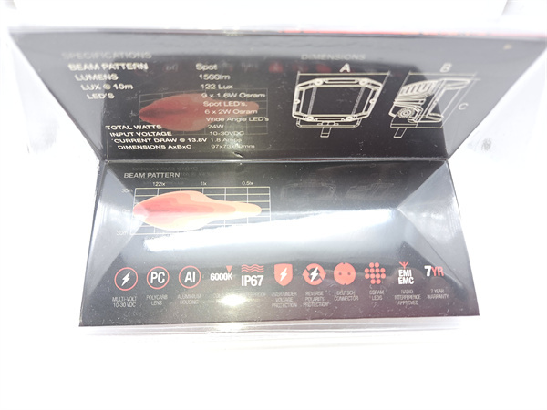 Roadvision LED Work Light Sidewinder Square Combo Beam 10-30V 15 x 1.6W IP67