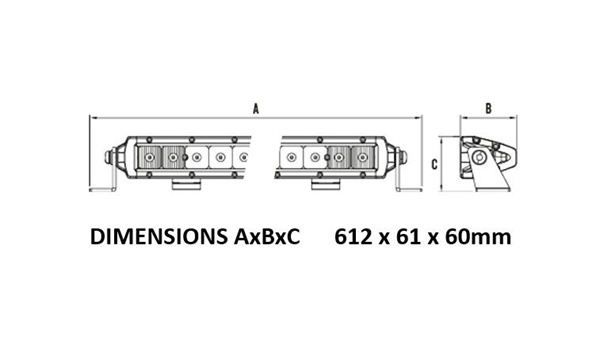 Roadvision 22" LED Light Bar SRE2 11-32V 20x5W 100W 7955lm Combo Beam IP68 Single Row - 3 Years Warranty