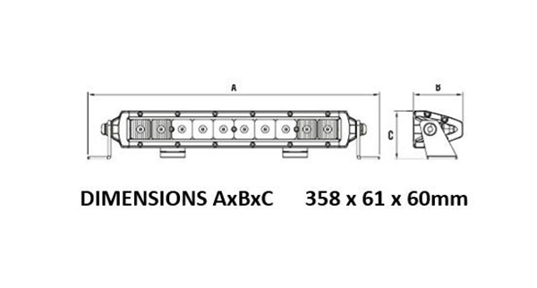 Roadvision 12" LED Light Bar SRE2 11-32V 10x5W 50W 4528lm Combo Beam IP68 Single Row - 3 Years Warranty