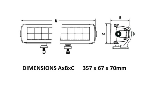 Roadvision 13" LED Light Bar Stealth SP70 10-30V 24x3W 95W 6545lm Combo Beam TMT IP69K DRL - 7 years Warranty