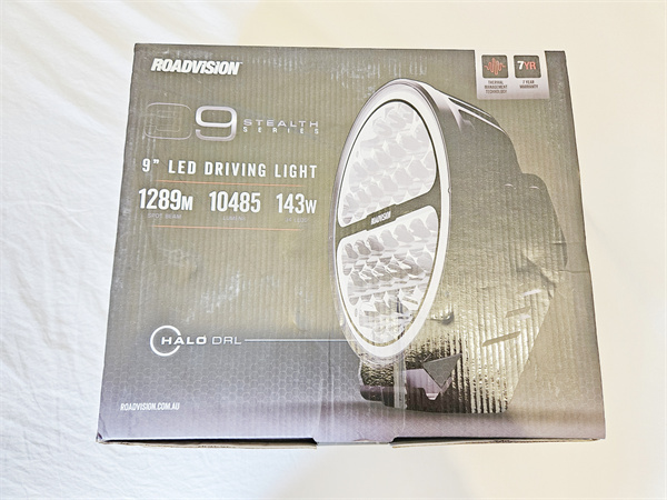 Roadvision Stealth Halo 9 Inch LED Spot Beam Light With Halo Ring 9-32V - 7 Years Warranty