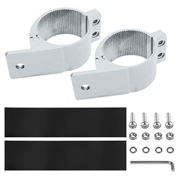 Pair Bull Bar Clamps 49-54MM Nudge Bar 2in Mounting Brackets Suits Light Bar Work Light Driving Spotlight