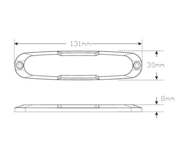 Pair LED Autolamps Stop/Tail/Indicator Light LED 12-24V Low Profile Clear Lens Coloured LEDs Surface Mount