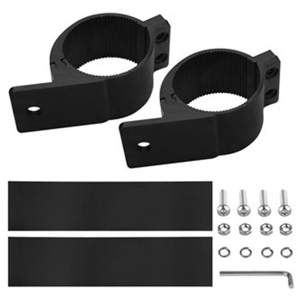 Pair Bull Bar Clamps 49-54MM Nudge Bar 2in Mounting Brackets Suits Light Bar Work Light Driving Spotlight