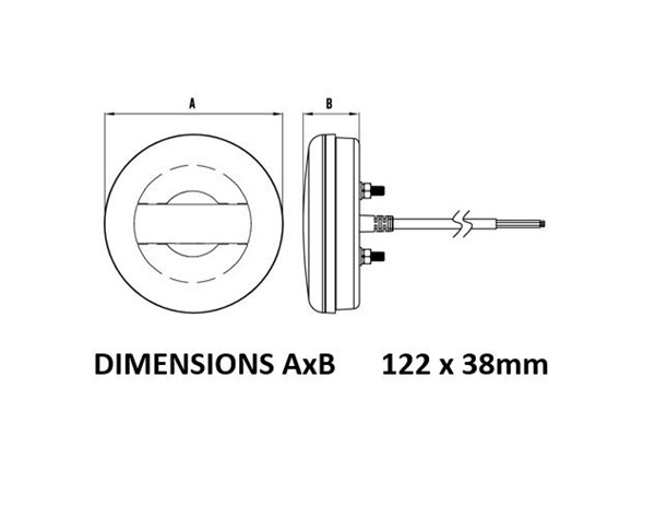 Roadvision LED Rear Combination Lamp 10-30V Stop/Tail/Ind/Ref Surface Mount 122mm Glow Tech - 5 Years Warranty