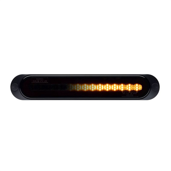 Roadvision LED Rear Sequential Ind/Tail [Glowtech] 12V Blacked Out Lens Surface Mnt 252x45mm- 5 Years Warranty