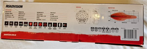 Roadvision LED Driving Light Set 7in DLE 11-32V 75W 8000lm IP68 Combo Beam + Covers Pair