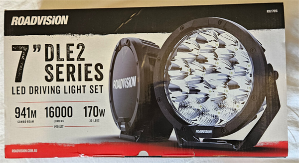 Roadvision LED Driving Light Set 7in DLE 11-32V 75W 8000lm IP68 Combo Beam + Covers Pair