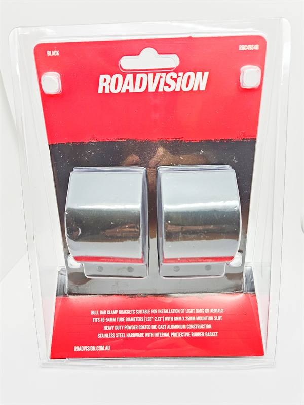 Pair Bull Bar Clamps 49-54MM Nudge Bar 2in Mounting Brackets Suits Light Bar Work Light Driving Spotlight