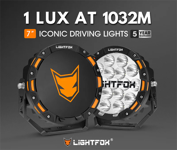 Lightfox 7" LED Driving Light 1Lux@1,032M IP68 13,226 lumens- 5 Years Warranty