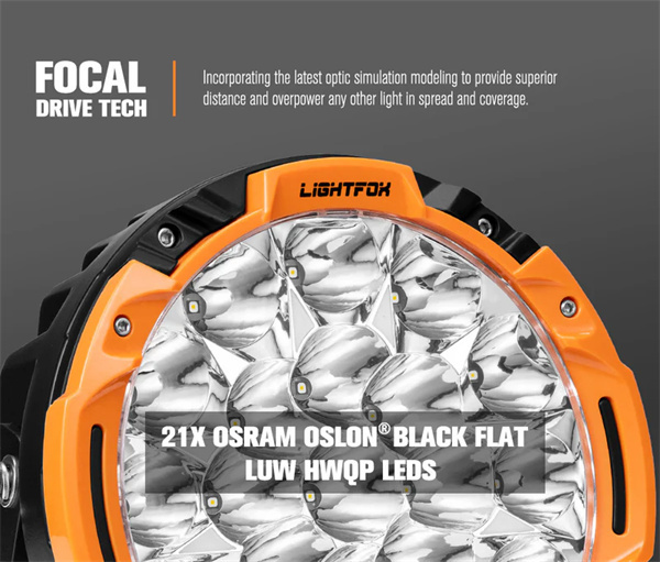 Lightfox Starrix 7inch LED Driving Light 1Lux@1,287M IP68 15,366 lumen - 5 Years Warranty