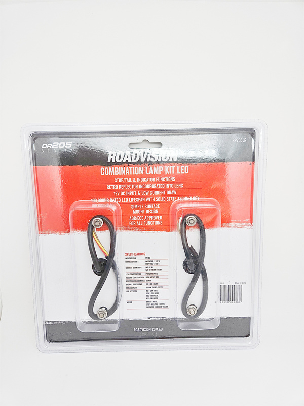 Roadvision LED Rear Combination Lamp 12V Stop/Tail/Ind/Ref Submersible 162x80mm Twin Pack