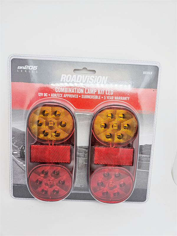 Roadvision LED Rear Combination Lamp 12V Stop/Tail/Ind/Ref Submersible 162x80mm Twin Pack