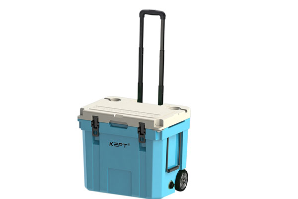 New 35QT rotomolded cooler with wheels and Build-in Telescoping Handle launch