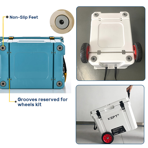 65QT Rotomolded Coolers on wheels cart