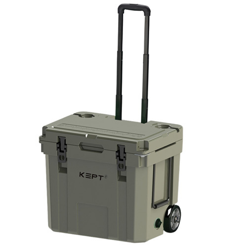 35QT Rotomolded Wheeled Ice Cooler with Telescopic Handle