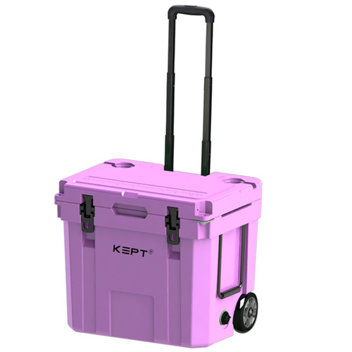 35QT Rotomolded Wheeled Ice Cooler with Telescopic Handle