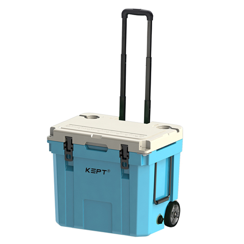 35QT Rotomolded Wheeled Ice Cooler with Telescopic Handle