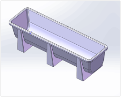 Rotomolded feed trough for cattle customized