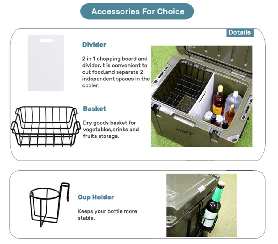 45QT rotomolded ice chest camping cooler,wheels for choice