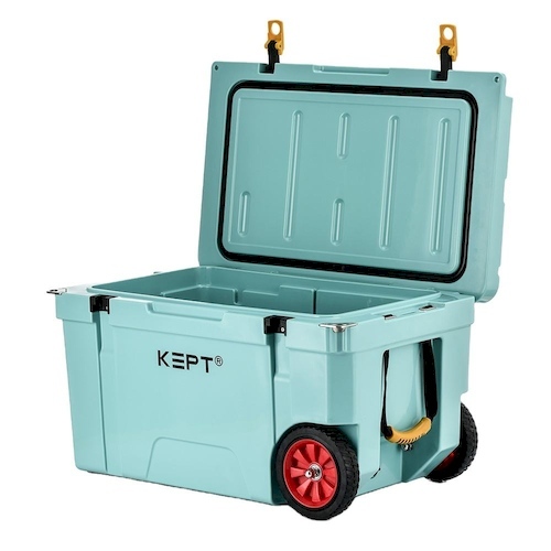 Boright 65QT large rotomolded Ice cooler box with wheels-tiffny blue