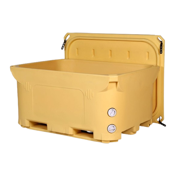 1000L Insulated Fish HDPE Bin with Lid & Drain