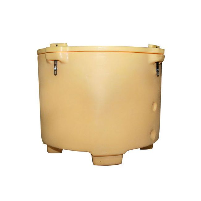 Round 630L rotationally molded insulated fish box cooler container