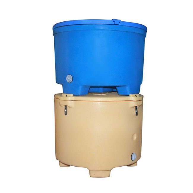 Round 630L rotationally molded insulated fish box cooler container