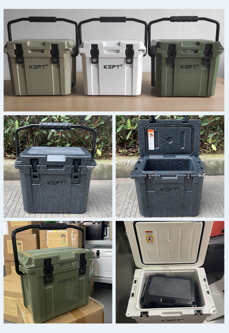 Boright 13QT ice chest actual photo - front view with nylon grip handle