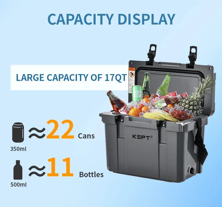 BORIGHT 17QT rotomolded ice chest - durable ice cooler for camping